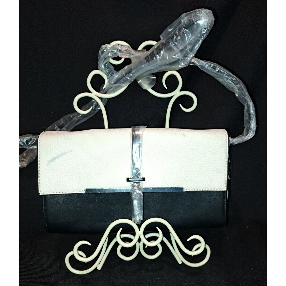 Metaphor Handbag Shoulder Convertible Clutch Black and White Xbody